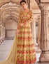 Yellow Lehenga style Suit Semi-Stitched Suits Salwar Kameez in Swaroski Embroidery, Stone & Lace Work
