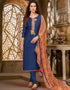 Blue Chanderi Cotton Chudidar Salwar Suits