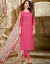 Pink Chanderi Cotton Chudidar Salwar Suits
