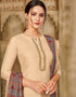 Cream Chanderi Cotton Chudidar Salwar Suits Closure View