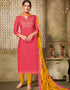 Pink Chanderi Cotton Chudidar Salwar Suits