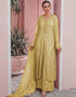 Yellow Sharara style Suit Faux Georgette Salwar Kameez in Embroidery, Sequins & Lace Work