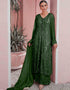 Bottle Green Sharara style Suit Faux Georgette Salwar Kameez in Embroidery, Sequins & Lace Work