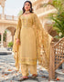 chic harvest gold real georgette designer function wear heavy salwar suit collection with harvest gold heavy santun ie-1134 Front View