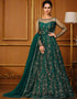 Green Pant style Suit Semi-Stitched Suits Salwar Kameez in Cording Embroidery & Lace Work