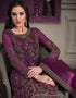 Pink Pant style Suit Butterfly Net Salwar Kameez in Cording Embroidery & Lace Work Closure View