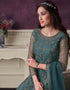 Blue Pant style Suit Butterfly Net Salwar Kameez in Cording Embroidery & Lace Work Closure View