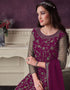 Purple Pant style Suit Butterfly Net Salwar Kameez in Cording Embroidery & Lace Work Closure View