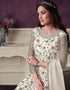 white Pant style Suit Butterfly Net Salwar Kameez in Cording Embroidery & Lace Work Closure View