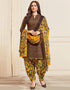 Brown Cotton Patiyala Suit