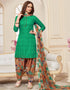 Sea Green Cotton Patiyala Suit