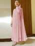 Pink Pant style Suit Faux Georgette Salwar Kameez in Embroidery & Lace Work