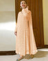 Orange Pant style Suit Faux Georgette Salwar Kameez in Embroidery & Lace Work