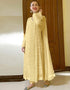 Yellow Pant style Suit Faux Georgette Salwar Kameez in Embroidery & Lace Work