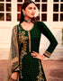 Bottle Green Chudidar style Suit Semi-Stitched Suits Salwar Kameez in Embroidery, Stones & Lace Work Closure View