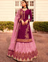 Pink Chudidar style Suit Semi-Stitched Suits Salwar Kameez in Embroidery, Stones & Lace Work