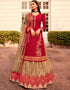Orange Chudidar style Suit Semi-Stitched Suits Salwar Kameez in Embroidery, Stones & Lace Work