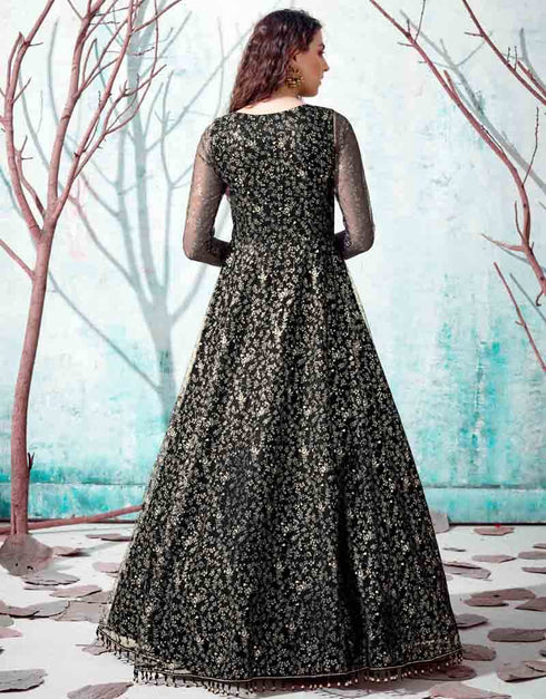 Black Net Anarkali Suit