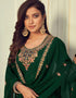 Green Palazzo style Suit Faux Georgette Salwar Kameez in Embroidery, Sequins & Lace Work Closure View