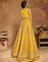 Butterfly Net Yellow Suit Suit Anarkali Bottom
