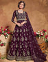 Butterfly Net Wine Suit Suit Anarkali Bottom