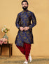 Blue Kurta Heavy Silk Dhoti