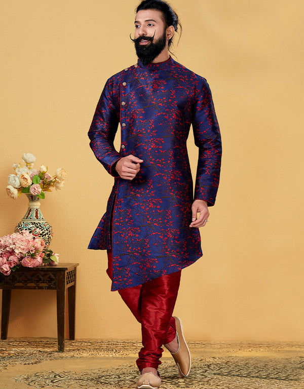 Blue Kurta Heavy Silk Chudidaar