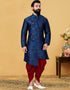 Blue Kurta Heavy Silk Dhoti
