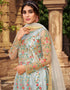 White Pant style Salwar Kameez Butterfly Net Salwar Kameez in Embroidered, Stone & Lace Work Closure View