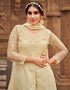 Beige Pant style Salwar Kameez Butterfly Net Salwar Kameez in Embroidered, Stone & Lace Work Closure View