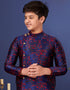 Blue Kurta Pajama Heavy Silk Closure View