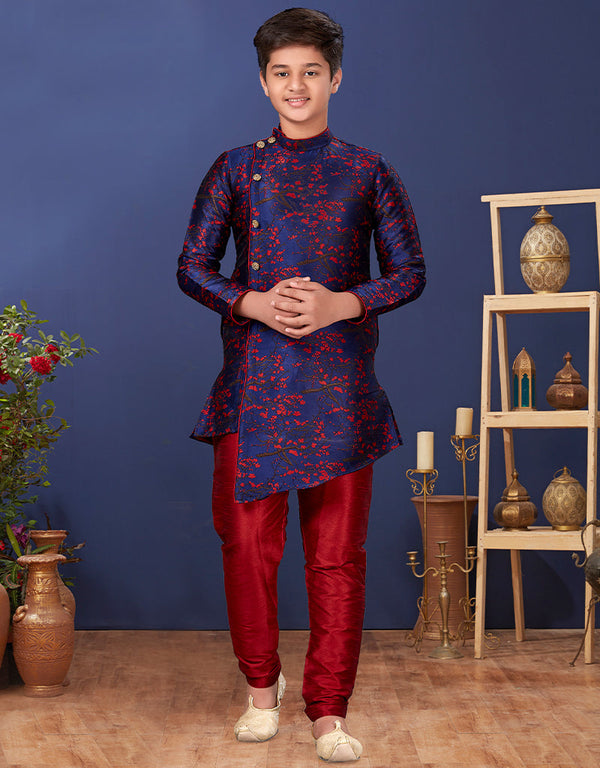 Blue Kurta Pajama Heavy Silk