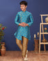 Sky Blue Kurta Pajama Heavy Silk Closure View