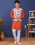 Orange Kurta Pajama Dhupion Silk