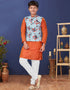 Orange Kurta Pajama Dhupion Silk
