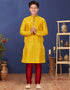 Yellow Kurta Pajama Mulberry Butti silk