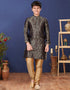 Navy Blue Kurta Pajama Jacquard Silk