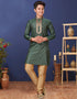 Green Kurta Pajama Jacquard Silk