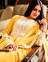 Yellow Sharara style Suits Georgette Salwar Kameez in Embroidery & Lace Work Closure View