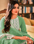 Green Sharara style Suits Georgette Salwar Kameez in Embroidery & Lace Work Closure View