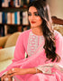 Pink Sharara style Suits Georgette Salwar Kameez in Embroidery & Lace Work Closure View