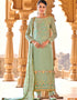 Green Pant style Suits Pure Viscose Bamberg Georgette Salwar Kameez in Embroidery, Sequins & Lace Work