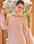 Rose Pink Pant style Suits Pure Viscose Bamberg Georgette Salwar Kameez in Embroidery, Sequins & Lace Work Closure View