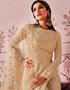 Brown Pant style Suits Russian Silk Salwar Kameez in Embroidery, Stone & Lace Work Closure View