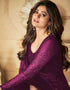 Purple Anarkali style Suits Butterfly Net Salwar Kameez in Embroidery, Daimonds & Lace Work Closure View