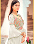 White Anarkali style Suits Faux Georgette Salwar Kameez in Embroidery, Sequins & Lace Work Closure View