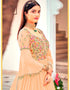Orange Anarkali style Suits Faux Georgette Salwar Kameez in Embroidery, Sequins & Lace Work Closure View
