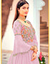 Purple Anarkali style Suits Faux Georgette Salwar Kameez in Embroidery, Sequins & Lace Work Closure View