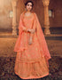 Pure Dola Jacquard Orange Dress Suit Lehenga Bottom