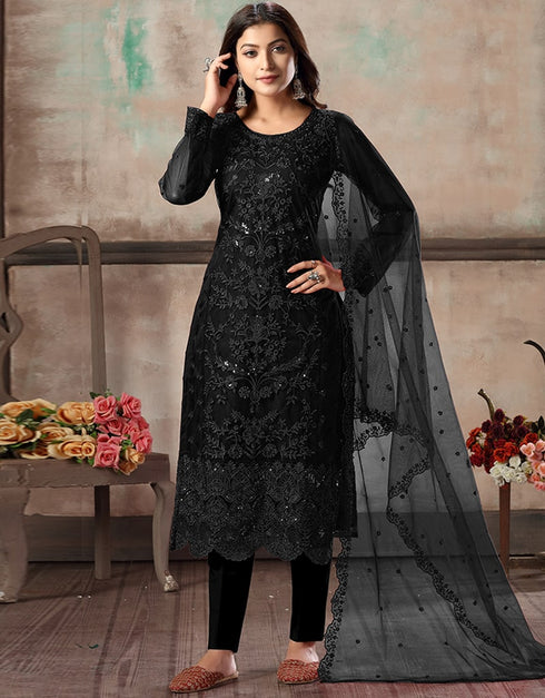 Black Net Pant Suit